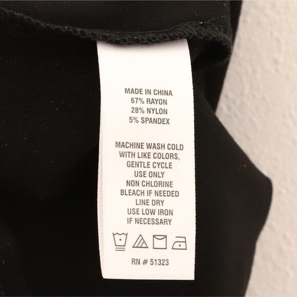 CeCe Pull-On Pants w/ Front Slits S Straight Leg Seamed Knit Black NEW B54 - Picture 6 of 6